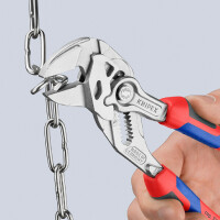 KNIPEX 86 05 180 Zangenschlüssel Zange und Schraubenschlüssel in einem Werkzeug mit Comfort-Griffen verchromt 180 mm