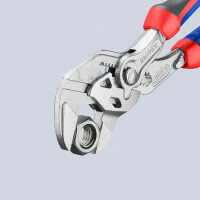 KNIPEX 86 05 180 Zangenschlüssel Zange und Schraubenschlüssel in einem Werkzeug mit Comfort-Griffen verchromt 180 mm