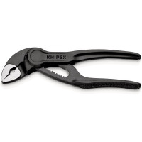 KNIPEX 87 00 100 BK Cobra® XS Rohr- und Wasserpumpenzange aufgeprägte, raue Oberfläche grau atramentiert 100 mm