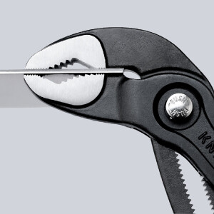 KNIPEX 87 01 125 SB Cobra® Hightech-Wasserpumpenzange mit rutschhemmendem Kunststoff überzogen grau atramentiert 125 mm