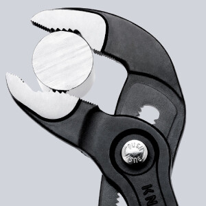 KNIPEX 87 01 125 SB Cobra® Hightech-Wasserpumpenzange mit rutschhemmendem Kunststoff überzogen grau atramentiert 125 mm