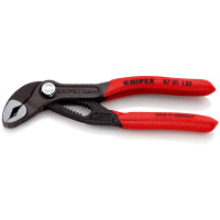 KNIPEX 87 01 125 Cobra® Hightech-Wasserpumpenzange mit rutschhemmendem Kunststoff überzogen grau atramentiert 125 mm