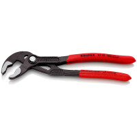 KNIPEX 87 01 180 SB Cobra® Hightech-Wasserpumpenzange mit rutschhemmendem Kunststoff überzogen grau atramentiert 180 mm
