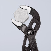 KNIPEX 87 01 300 SB Cobra® Hightech-Wasserpumpenzange mit rutschhemmendem Kunststoff überzogen grau atramentiert 300 mm