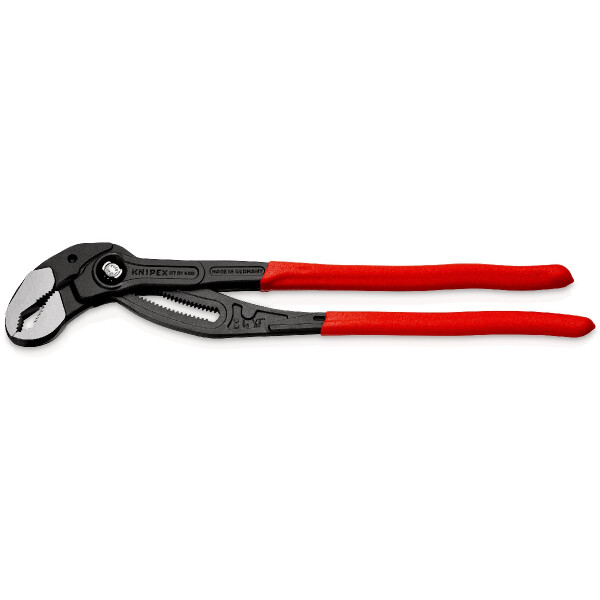 KNIPEX 87 01 400 SB Cobra® XL Rohr- und Wasserpumpenzange mit rutschhemmendem Kunststoff überzogen grau atramentiert 400 mm