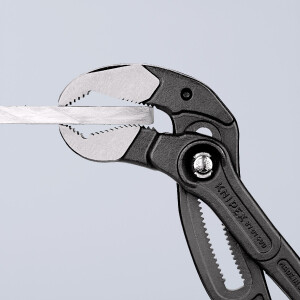 KNIPEX 87 01 400 SB Cobra® XL Rohr- und Wasserpumpenzange mit rutschhemmendem Kunststoff überzogen grau atramentiert 400 mm