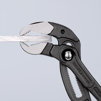 KNIPEX 87 01 400 Cobra® XL Rohr- und Wasserpumpenzange mit rutschhemmendem Kunststoff überzogen grau atramentiert 400 mm