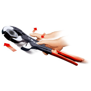 KNIPEX 87 01 560 Cobra® XXL Rohr- und Wasserpumpenzange mit rutschhemmendem Kunststoff überzogen grau atramentiert 560 mm