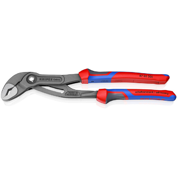 KNIPEX 87 02 300 Cobra® Hightech-Wasserpumpenzange mit Comfort-Griffen grau atramentiert 300 mm