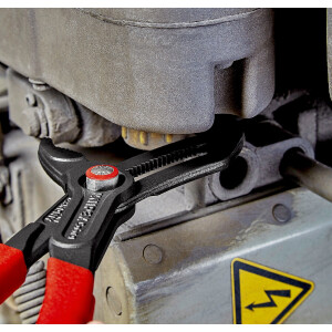 KNIPEX 87 21 300 Cobra® QuickSet Hightech-Wasserpumpenzange mit rutschhemmendem Kunststoff überzogen grau atramentiert 300 mm