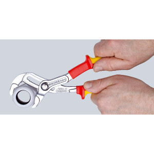 KNIPEX 87 26 250 SB Cobra® VDE Hightech-Wasserpumpenzange, isoliert isoliert mit Mehrkomponenten-Hüllen, VDE-geprüft verchromt 250 mm