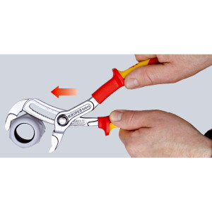 KNIPEX 87 26 250 SB Cobra® VDE Hightech-Wasserpumpenzange, isoliert isoliert mit Mehrkomponenten-Hüllen, VDE-geprüft verchromt 250 mm