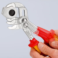 KNIPEX 87 26 250 SB Cobra® VDE Hightech-Wasserpumpenzange, isoliert isoliert mit Mehrkomponenten-Hüllen, VDE-geprüft verchromt 250 mm