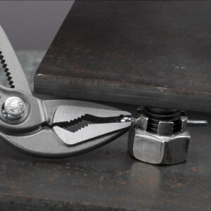 KNIPEX 87 51 180 SB Cobra® ES Wasserpumpenzange extra-schlank mit rutschhemmendem Kunststoff überzogen grau atramentiert 180 mm
