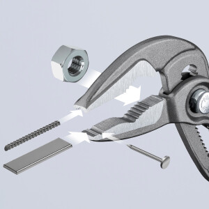 KNIPEX 87 51 180 SB Cobra® ES Wasserpumpenzange extra-schlank mit rutschhemmendem Kunststoff überzogen grau atramentiert 180 mm