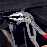 KNIPEX 87 51 180 SB Cobra® ES Wasserpumpenzange extra-schlank mit rutschhemmendem Kunststoff überzogen grau atramentiert 180 mm