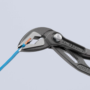 KNIPEX 87 51 180 Cobra® ES Wasserpumpenzange extra-schlank mit rutschhemmendem Kunststoff überzogen grau atramentiert 180 mm