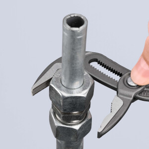 KNIPEX 87 51 180 Cobra® ES Wasserpumpenzange extra-schlank mit rutschhemmendem Kunststoff überzogen grau atramentiert 180 mm