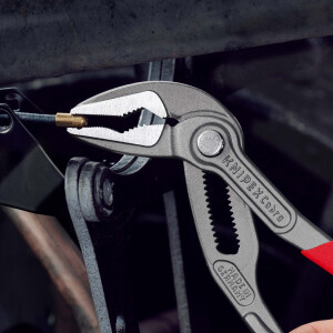 KNIPEX 87 51 180 Cobra® ES Wasserpumpenzange extra-schlank mit rutschhemmendem Kunststoff überzogen grau atramentiert 180 mm