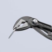 KNIPEX 87 51 180 Cobra® ES Wasserpumpenzange extra-schlank mit rutschhemmendem Kunststoff überzogen grau atramentiert 180 mm