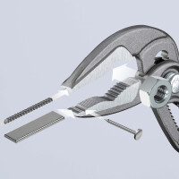 KNIPEX 87 51 180 Cobra® ES Wasserpumpenzange extra-schlank mit rutschhemmendem Kunststoff überzogen grau atramentiert 180 mm