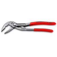 KNIPEX 87 51 180 Cobra® ES Wasserpumpenzange extra-schlank mit rutschhemmendem Kunststoff überzogen grau atramentiert 180 mm