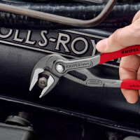 KNIPEX 87 51 180 Cobra® ES Wasserpumpenzange extra-schlank mit rutschhemmendem Kunststoff überzogen grau atramentiert 180 mm
