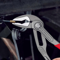 KNIPEX 87 51 180 Cobra® ES Wasserpumpenzange extra-schlank mit rutschhemmendem Kunststoff überzogen grau atramentiert 180 mm