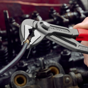 KNIPEX 87 51 250 SB Cobra® ES Wasserpumpenzange extra-schlank mit rutschhemmendem Kunststoff überzogen grau atramentiert 250 mm
