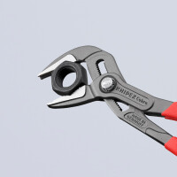 KNIPEX 87 51 250 SB Cobra® ES Wasserpumpenzange extra-schlank mit rutschhemmendem Kunststoff überzogen grau atramentiert 250 mm