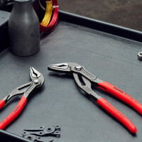 KNIPEX 87 51 250 SB Cobra® ES Wasserpumpenzange extra-schlank mit rutschhemmendem Kunststoff überzogen grau atramentiert 250 mm