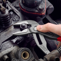 KNIPEX 87 51 250 SB Cobra® ES Wasserpumpenzange extra-schlank mit rutschhemmendem Kunststoff überzogen grau atramentiert 250 mm