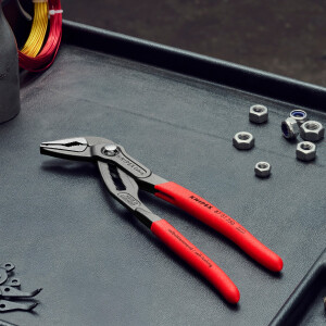 KNIPEX 87 51 250 Cobra® ES Wasserpumpenzange extra-schlank mit rutschhemmendem Kunststoff überzogen grau atramentiert 250 mm