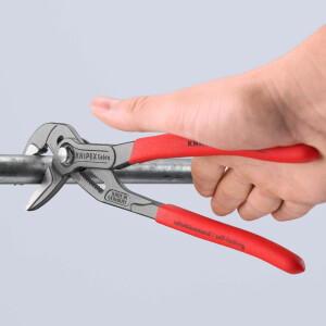 KNIPEX 87 51 250 Cobra® ES Wasserpumpenzange extra-schlank mit rutschhemmendem Kunststoff überzogen grau atramentiert 250 mm