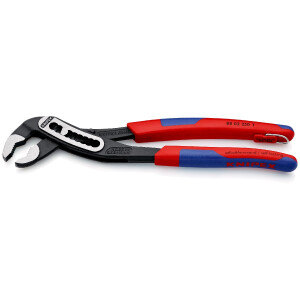 KNIPEX 88 02 250 T BK Alligator® Wasserpumpenzange mit schlanken Mehrkomponenten-Hüllen, mit integrierter Befestigungsöse zum Anbringen einer Absturzsicherung schwarz atramentiert 250 mm