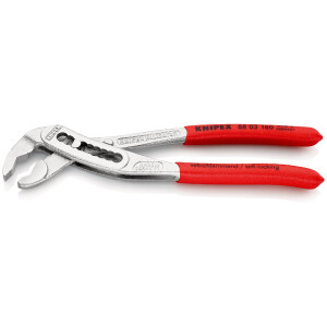 KNIPEX 88 03 180 Alligator® Wasserpumpenzange mit rutschhemmendem Kunststoff überzogen verchromt 180 mm