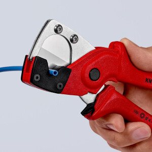 KNIPEX 90 10 185 SB Rohrschneider für Mehrschicht- und Pneumatikschläuche aus zähem, glasfaserverstärktem Kunststoff 185 mm