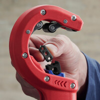 KNIPEX 90 23 01 BK DP50 Rohrschneider für dünnwandige Kunststoff-Abflussrohre 202 mm