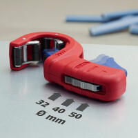 KNIPEX 90 23 01 BK DP50 Rohrschneider für dünnwandige Kunststoff-Abflussrohre 202 mm