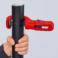 KNIPEX 90 23 01 BK DP50 Rohrschneider für dünnwandige Kunststoff-Abflussrohre 202 mm