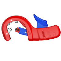 KNIPEX 90 23 02 BK DPT50 Rohrschneider für dickwandige Kunststoffrohre, auch kerngeschäumt Schneiden und Anfasen in einem Schritt 202 mm