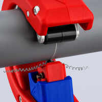 KNIPEX 90 23 02 BK DPT50 Rohrschneider für dickwandige Kunststoffrohre, auch kerngeschäumt Schneiden und Anfasen in einem Schritt 202 mm