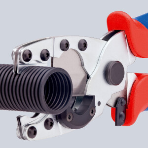 KNIPEX 90 25 20 SB Rohrschneider für Verbund- und Schutzrohre mit Mehrkomponenten-Hüllen verchromt 210 mm