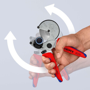 KNIPEX 90 25 25 Rohrschneider für Verbund- und Kunststoffrohre mit Mehrkomponenten-Hüllen verchromt 210 mm