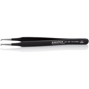KNIPEX 92 08 78 ESD SMD-Präzisionspinzette Glatt 118 mm