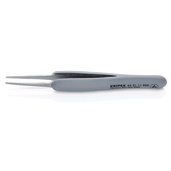 KNIPEX 92 21 11 ESD Präzisionspinzette mit gummiertem Griff ESD gummierter Griff 123 mm