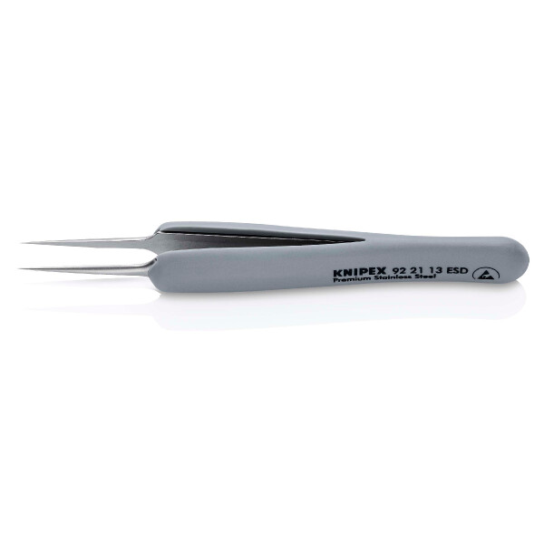 KNIPEX 92 21 13 ESD Präzisionspinzette mit gummiertem Griff ESD gummierter Griff 112 mm