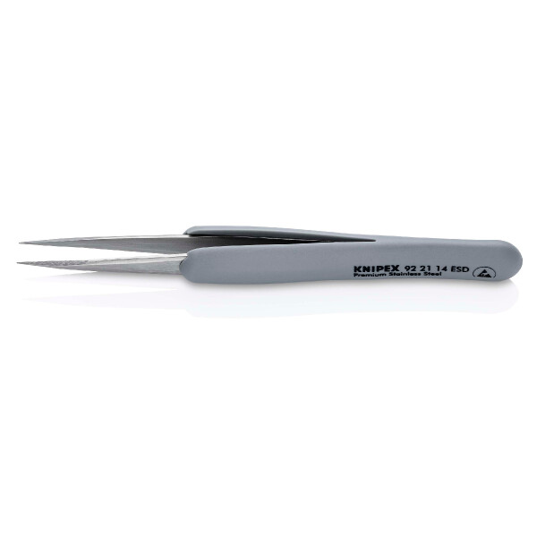 KNIPEX 92 21 14 ESD Präzisionspinzette mit gummiertem Griff ESD gummierter Griff 130 mm