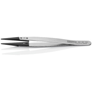 KNIPEX 92 81 01 Pinzette mit Wechselspitzen ESD Glatt 130 mm