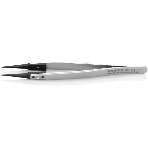 KNIPEX 92 81 02 Pinzette mit Wechselspitzen ESD Glatt 130 mm